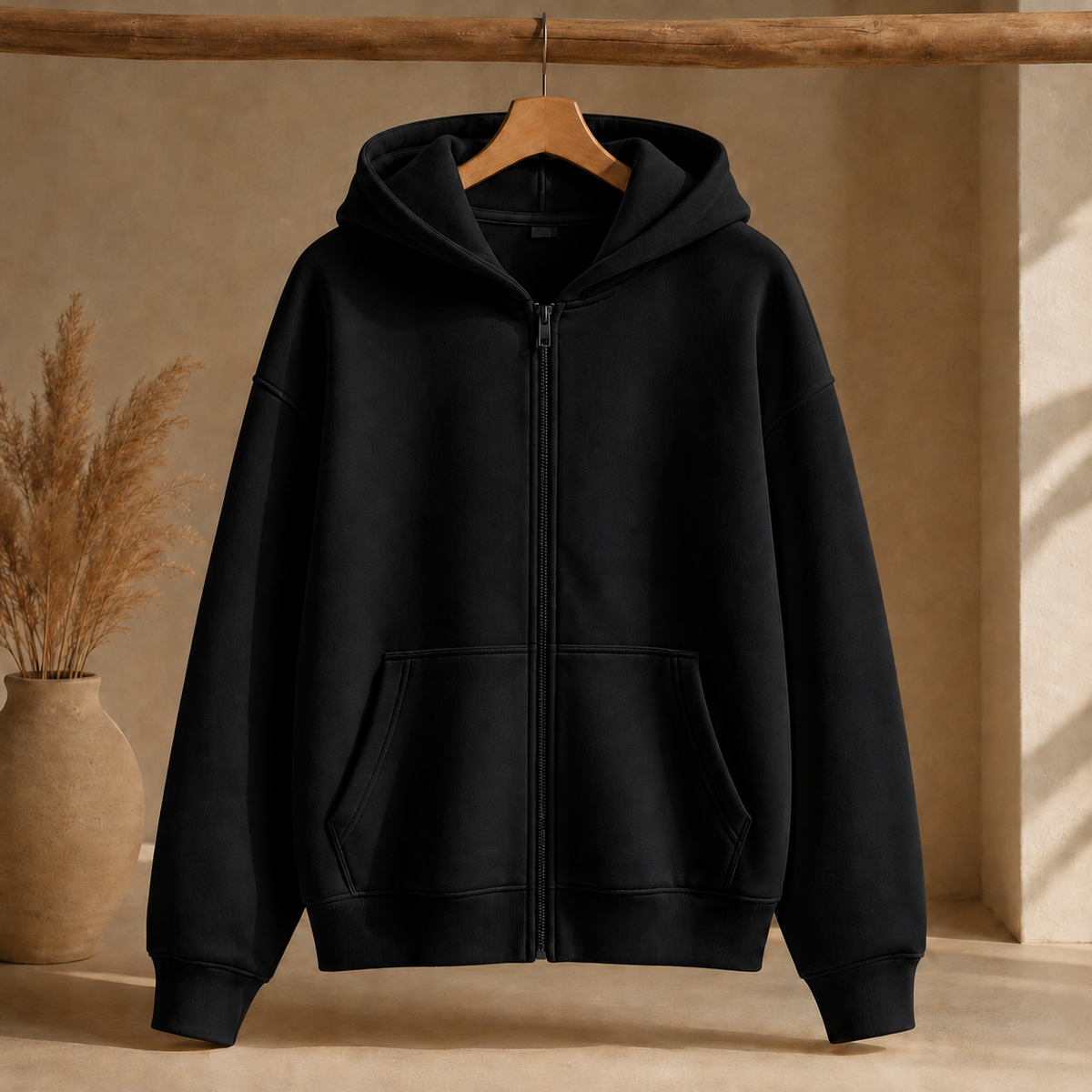 Fermuarlı Kapüşonlu Sweatshirt