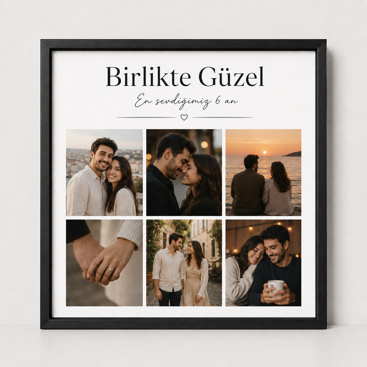 6 Fotoğraflı Kişiye Özel 20x20 Yapışan Çerçeve