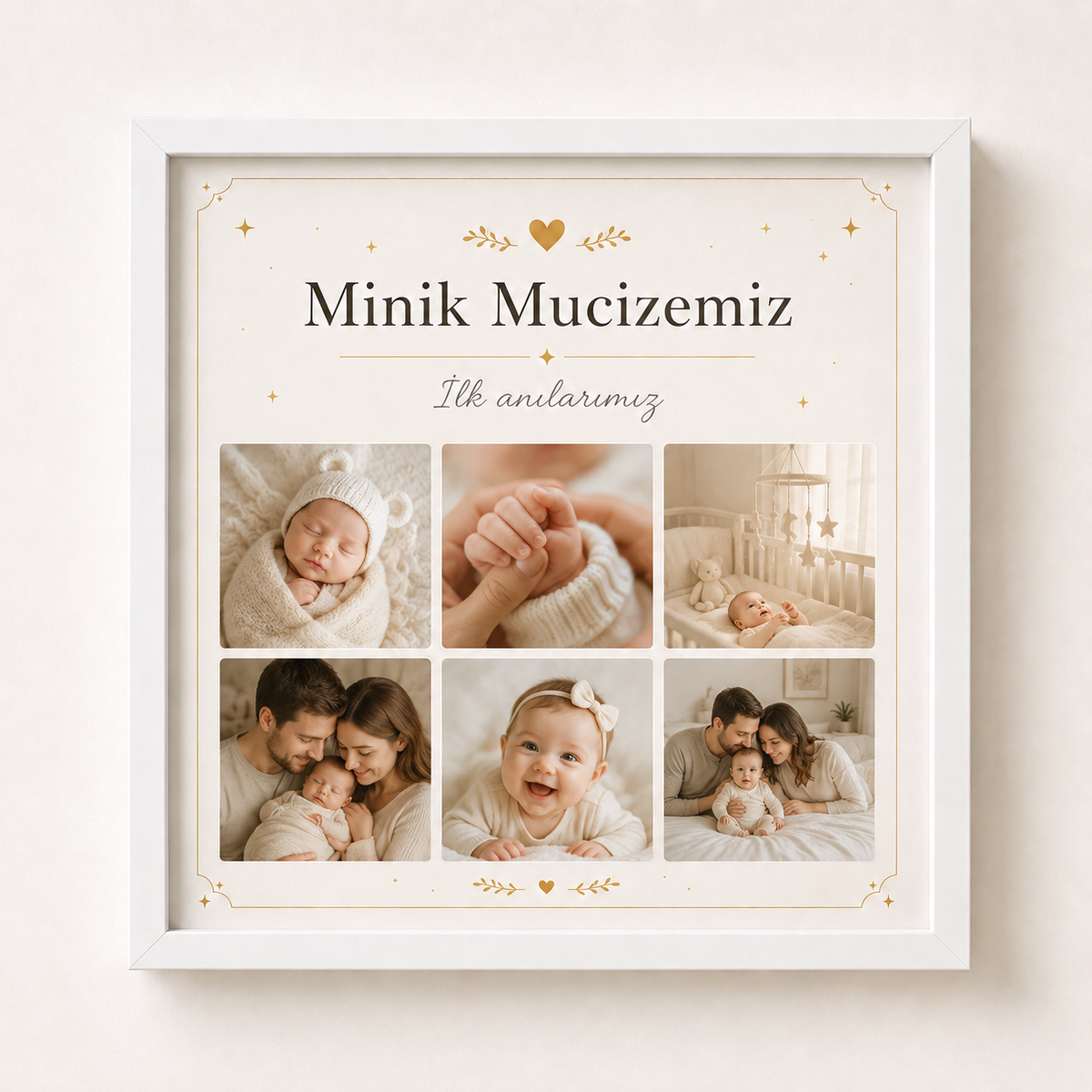 6 Fotoğraflı Kişiye Özel 20x20 Yapışan Çerçeve