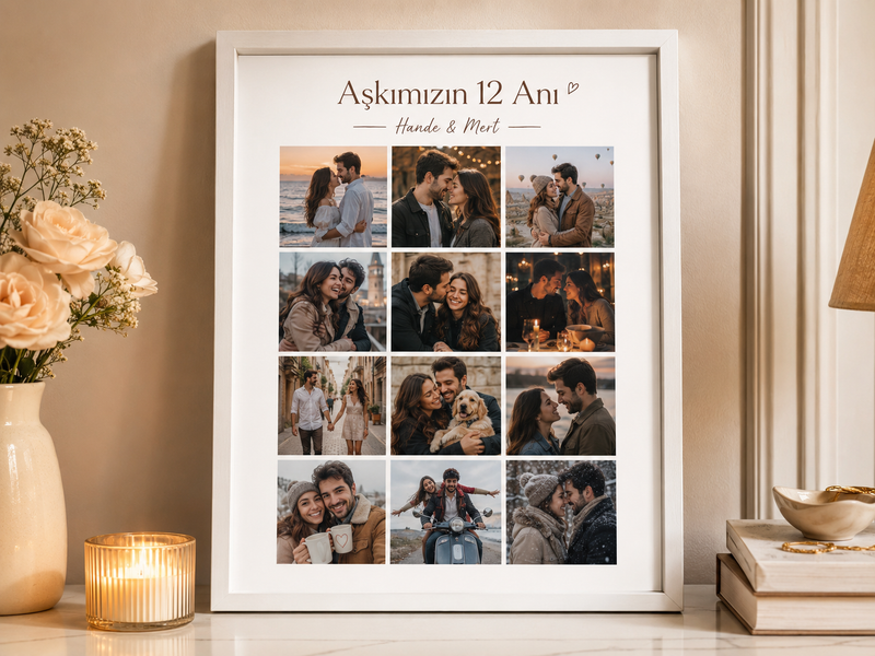 12 Fotoğraflı 30x40 Kişiye Özel Çerçeve