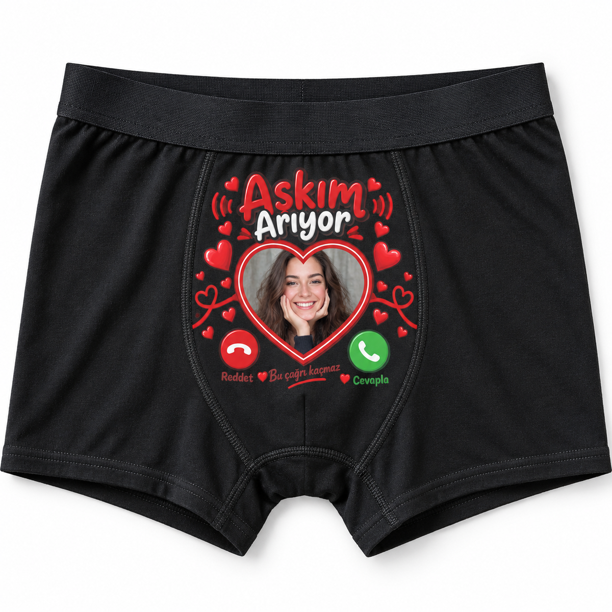 Kişiye Özel Aşkım Arıyor Fotoğraflı Erkek Boxer
