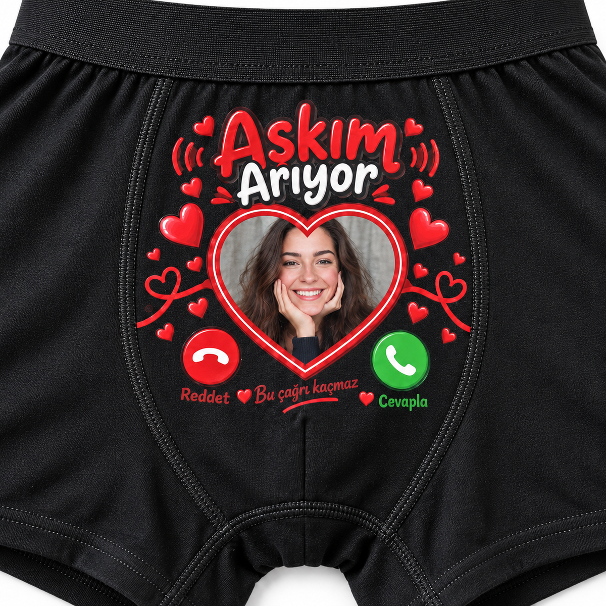 Kişiye Özel Aşkım Arıyor Fotoğraflı Erkek Boxer