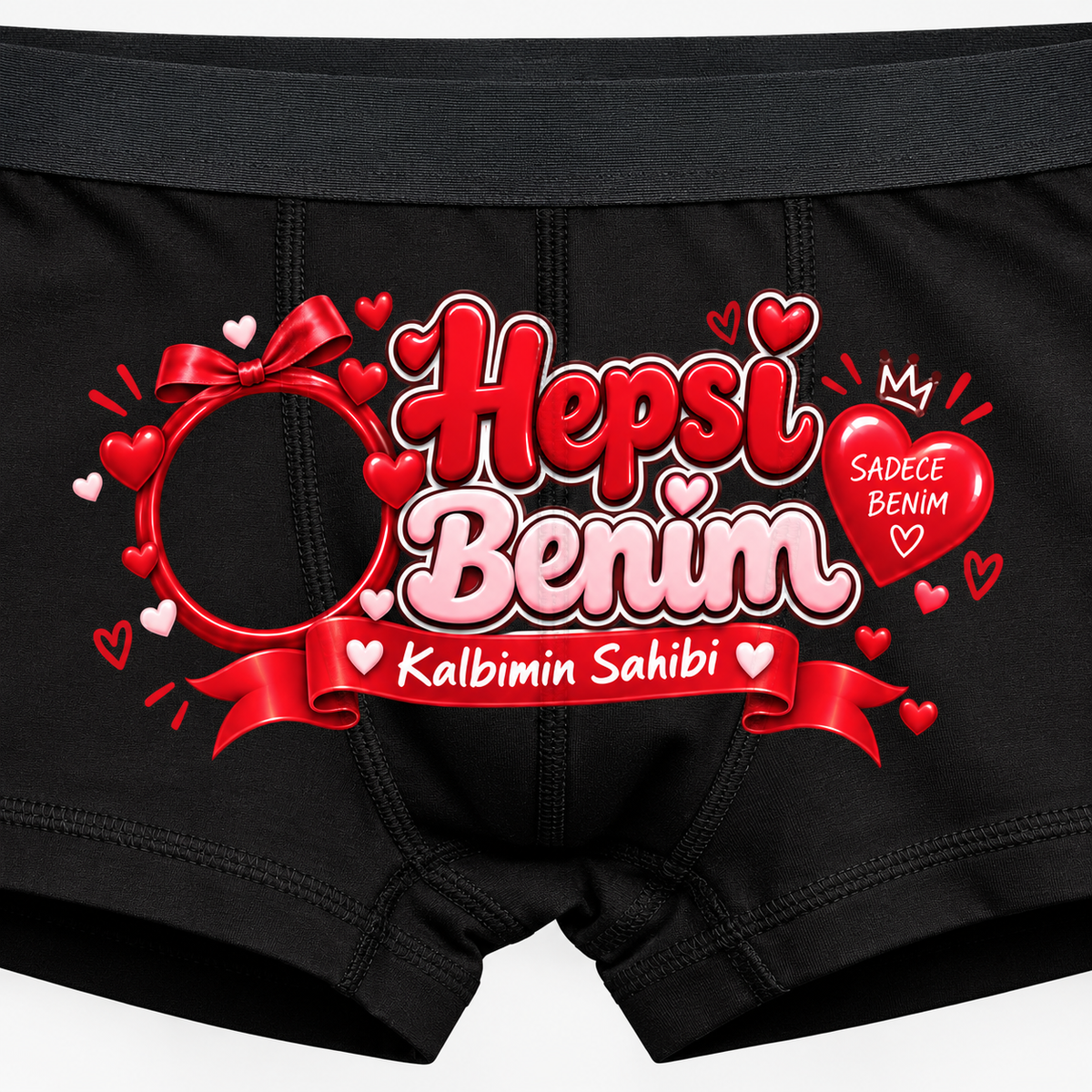 Kişiye Özel Hepsi Benim Yüz Baskılı Erkek Boxer