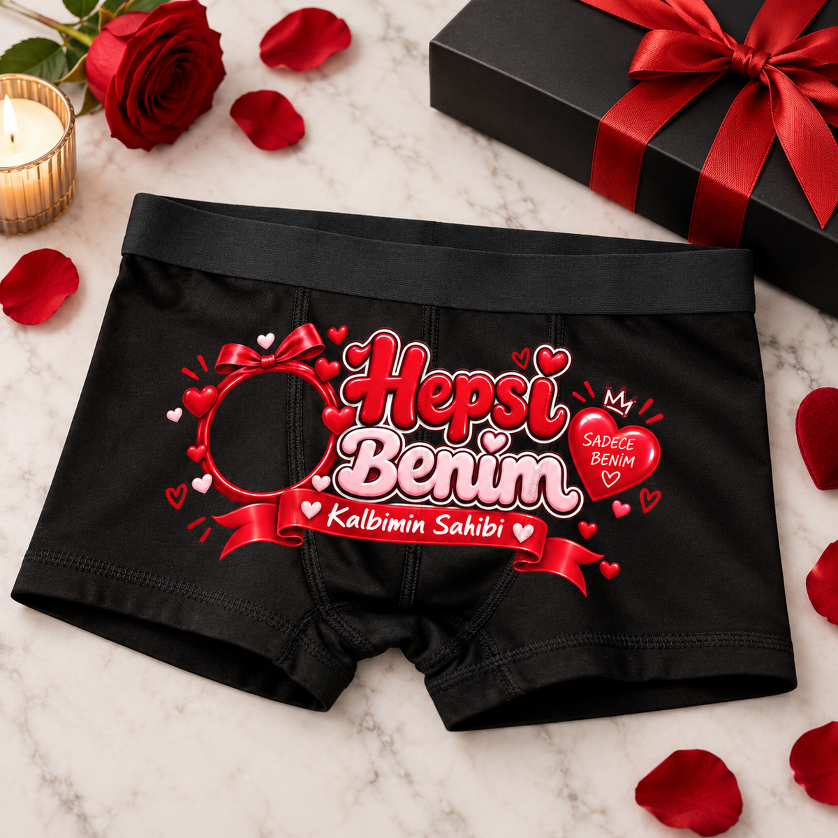Kişiye Özel Hepsi Benim Yüz Baskılı Erkek Boxer