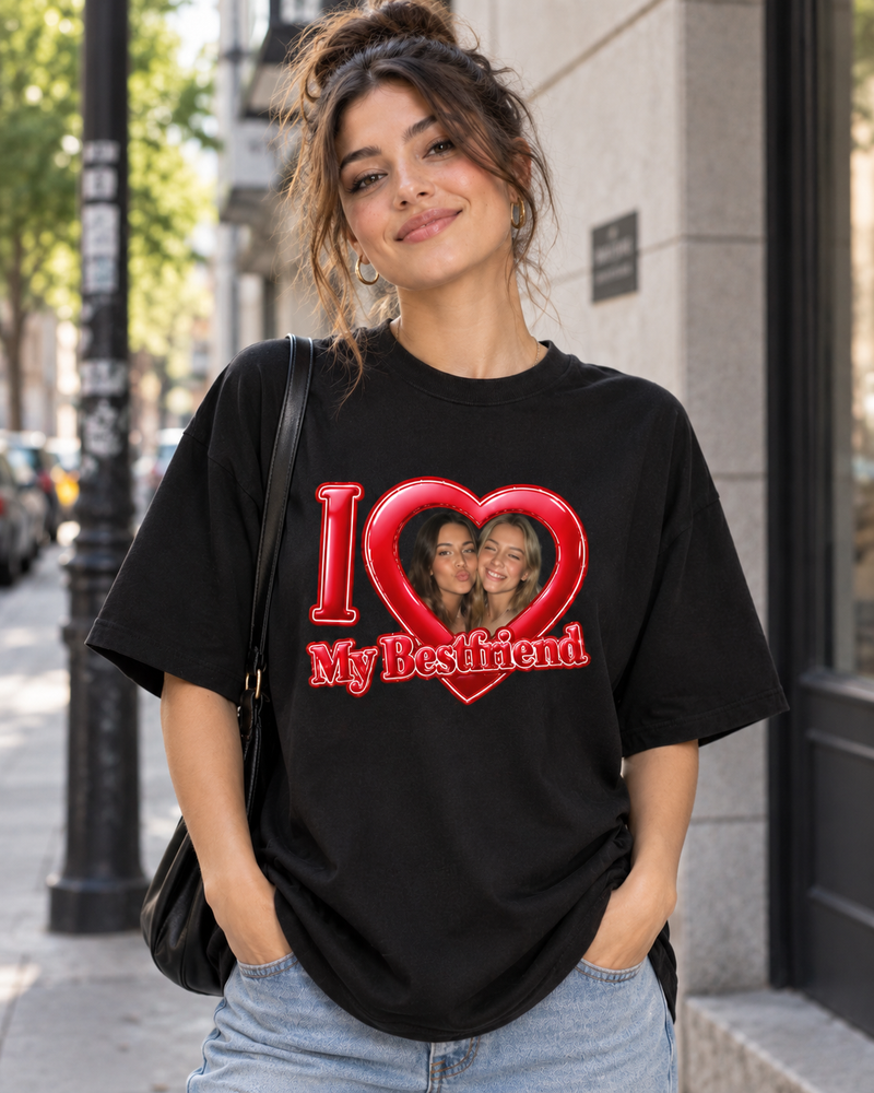 I Love My Bestfriend tişört tasarım örneği