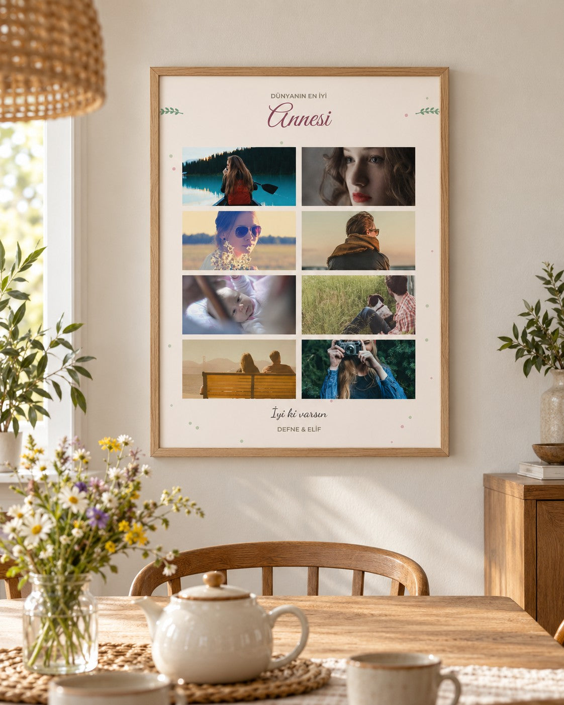 Anneye Hediye 8 Fotoğraflı 30x40 Çerçeve – temsili çerçeve görseli