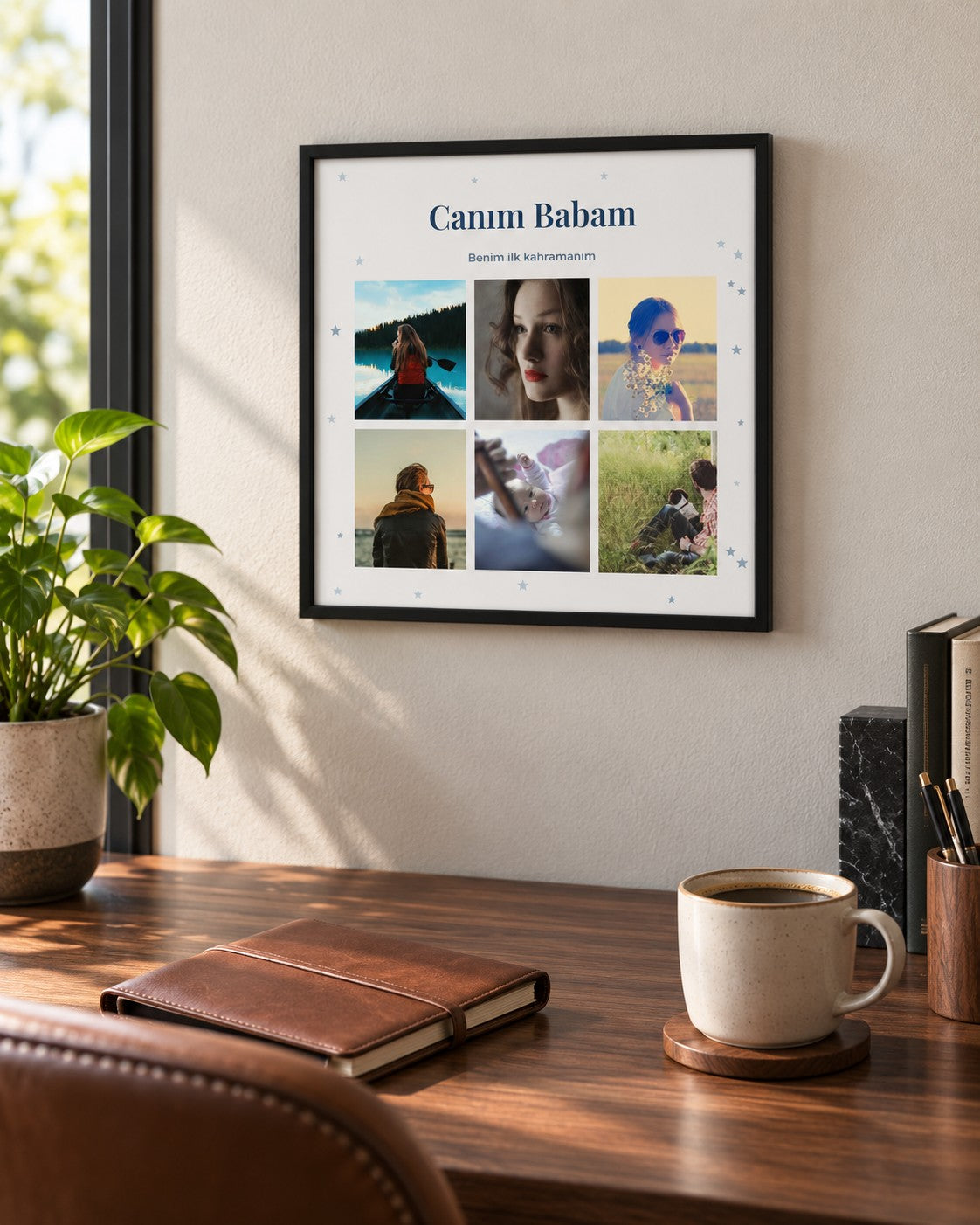 Babaya Hediye 6 Fotoğraflı 20x20 Yapışan Çerçeve – temsili çerçeve görseli