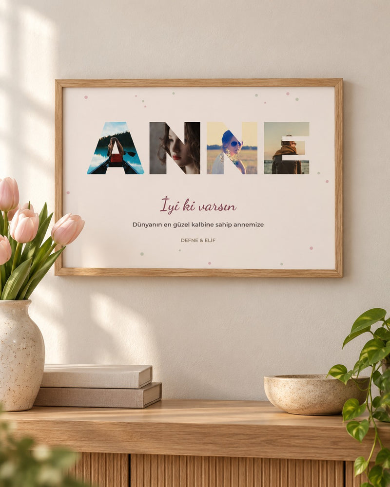 Kişiye Özel ANNE Fotoğraflı 20x30 Yapışan Çerçeve – temsili çerçeve görseli