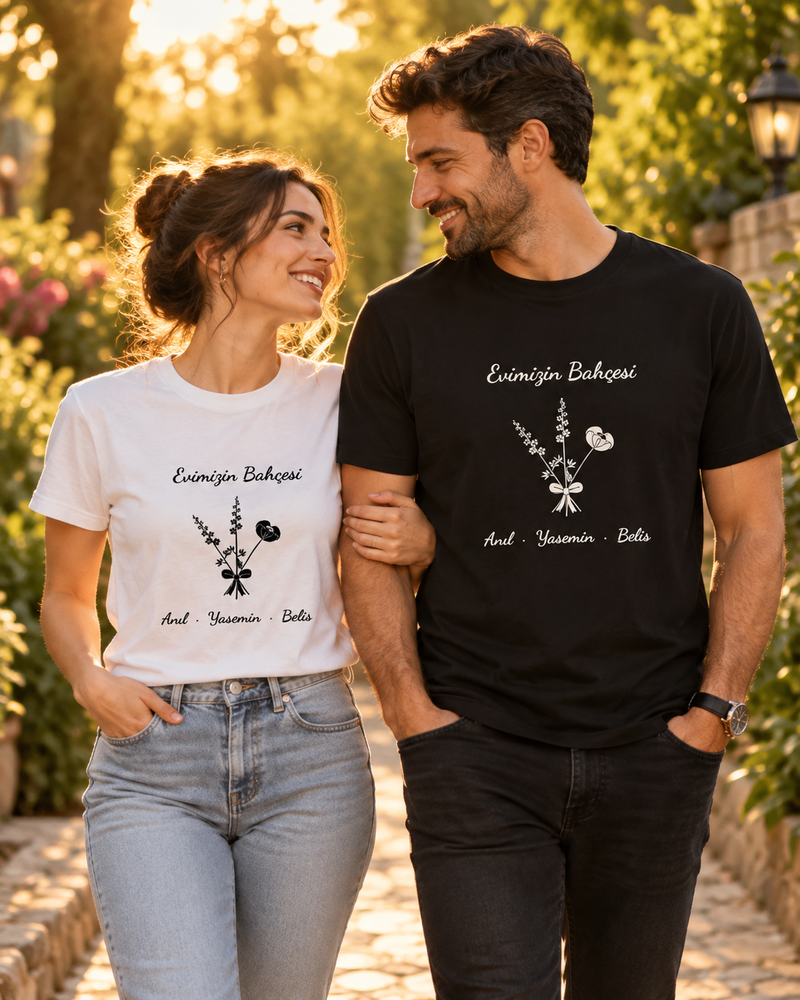 Kişiye Özel Baskılı Doğum Çiçeği Unisex Tişört Tasarla – Normal Kalıp