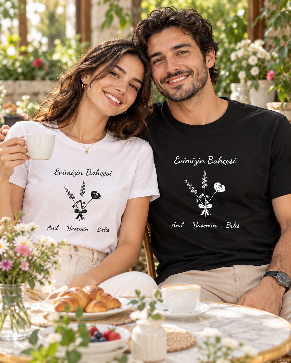 Kişiye Özel Baskılı Doğum Çiçeği Unisex Tişört Tasarla – Normal Kalıp