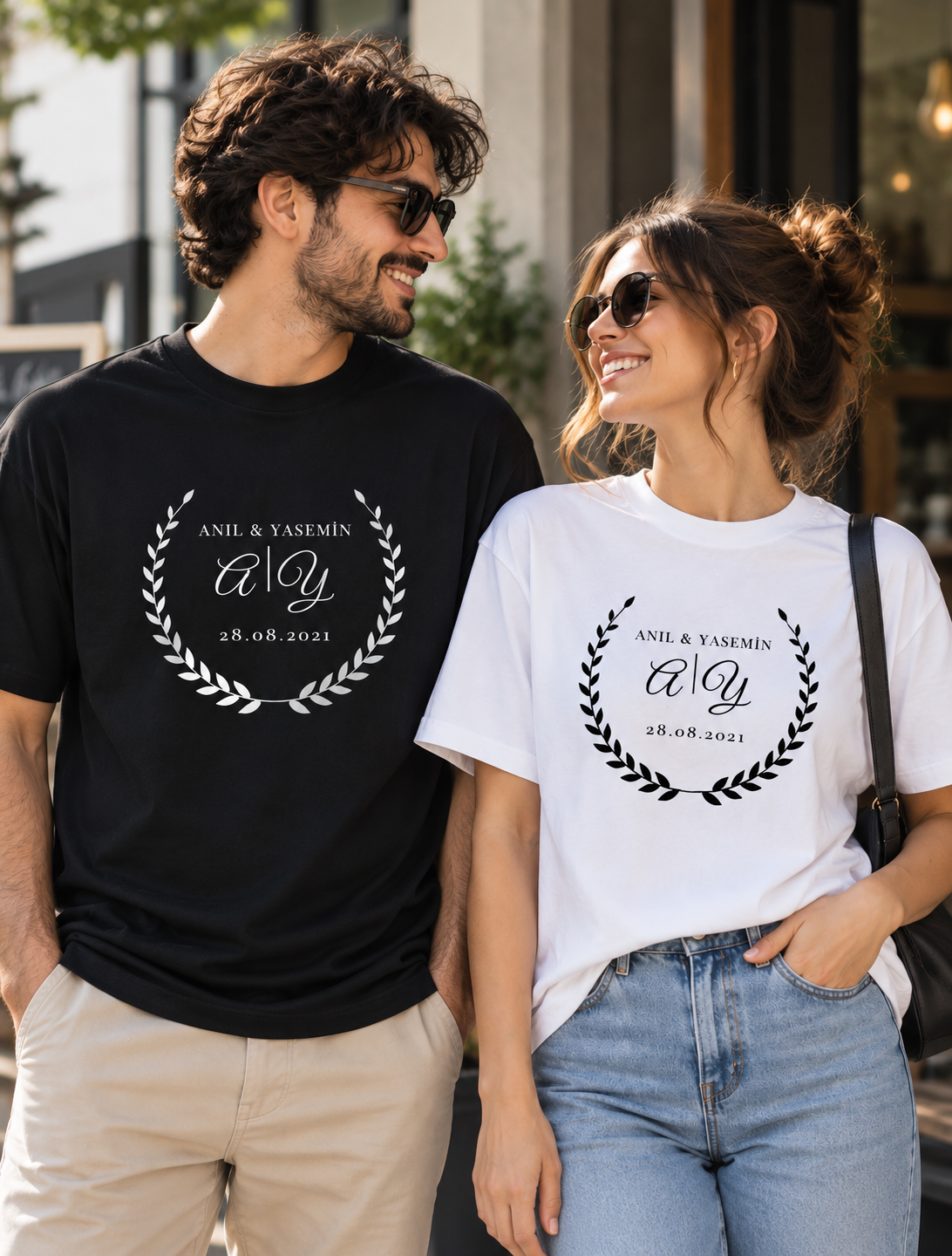 Kişiye Özel Baskılı Monogram Unisex Tişört Tasarla – Normal Kalıp