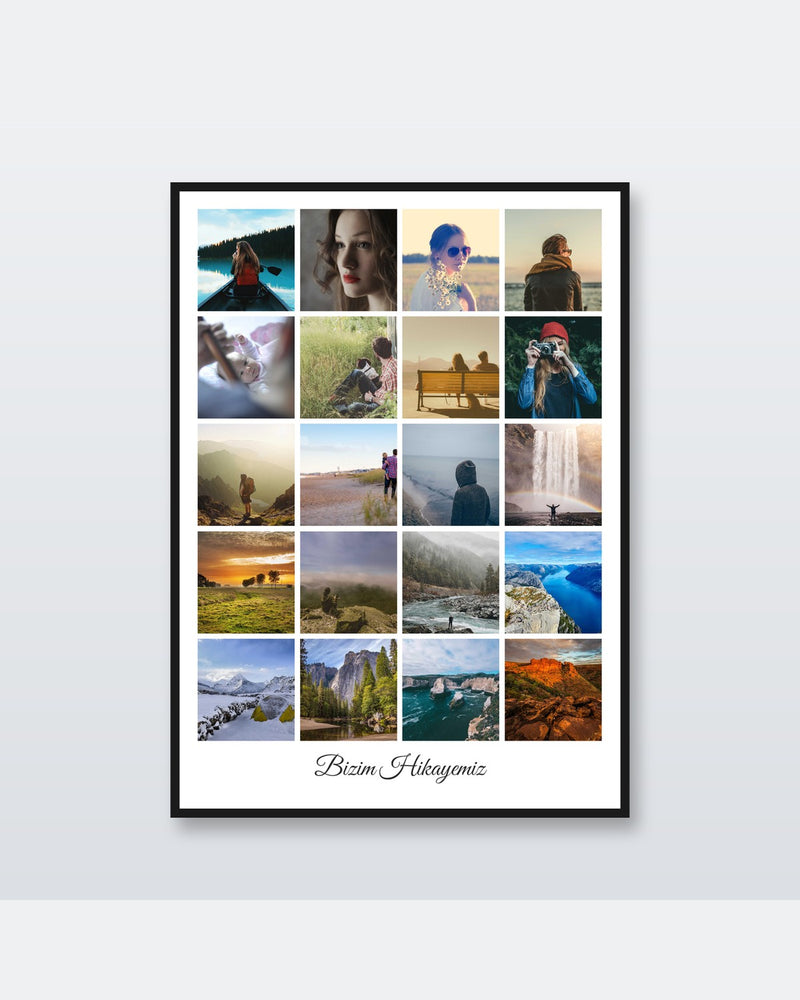 50x70 Kişiye Özel Kolaj Poster - 20 Fotoğraf