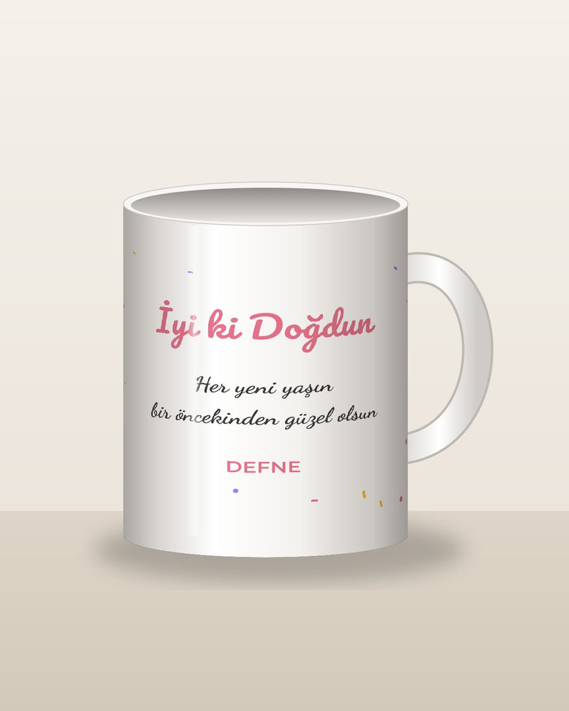 Kişiye Özel Mesajlı Doğum Günü Kupası ön görünüm