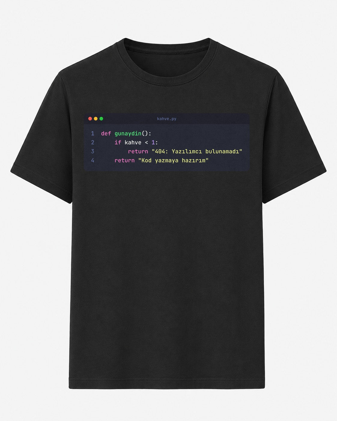 Python kahve kodu baskılı siyah normal kalıp tişört