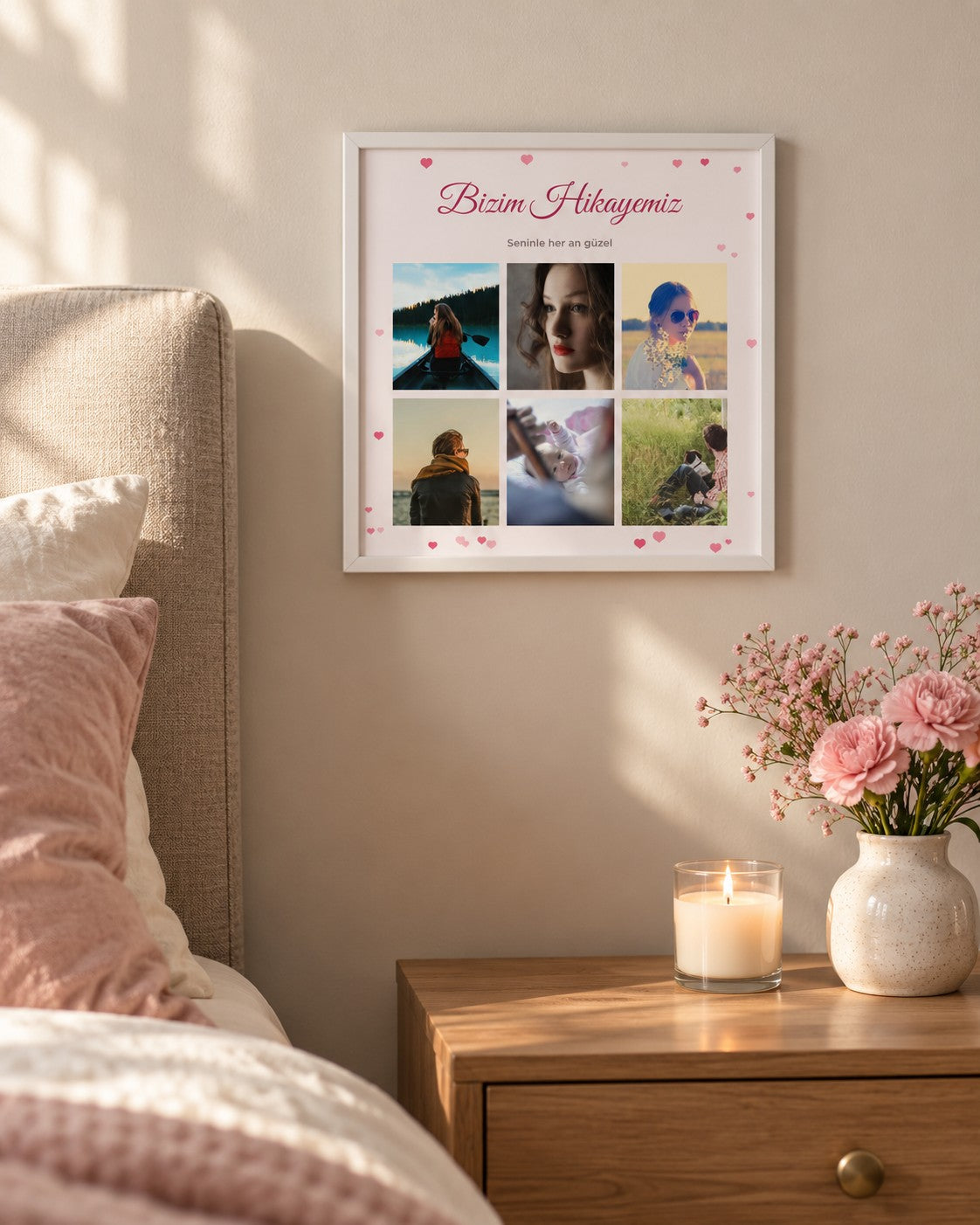 Sevgiliye Hediye 6 Fotoğraflı 20x20 Yapışan Çerçeve – temsili çerçeve görseli