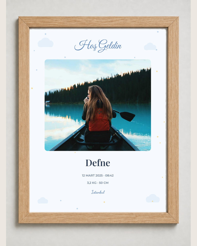 Yeni Doğan Bebek Hediyesi 30x40 Çerçeve naturel çerçeve